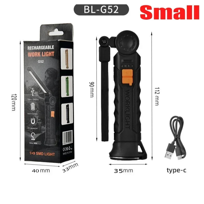 Rechargeable COB LED Work Light & Magnetic Flashlight