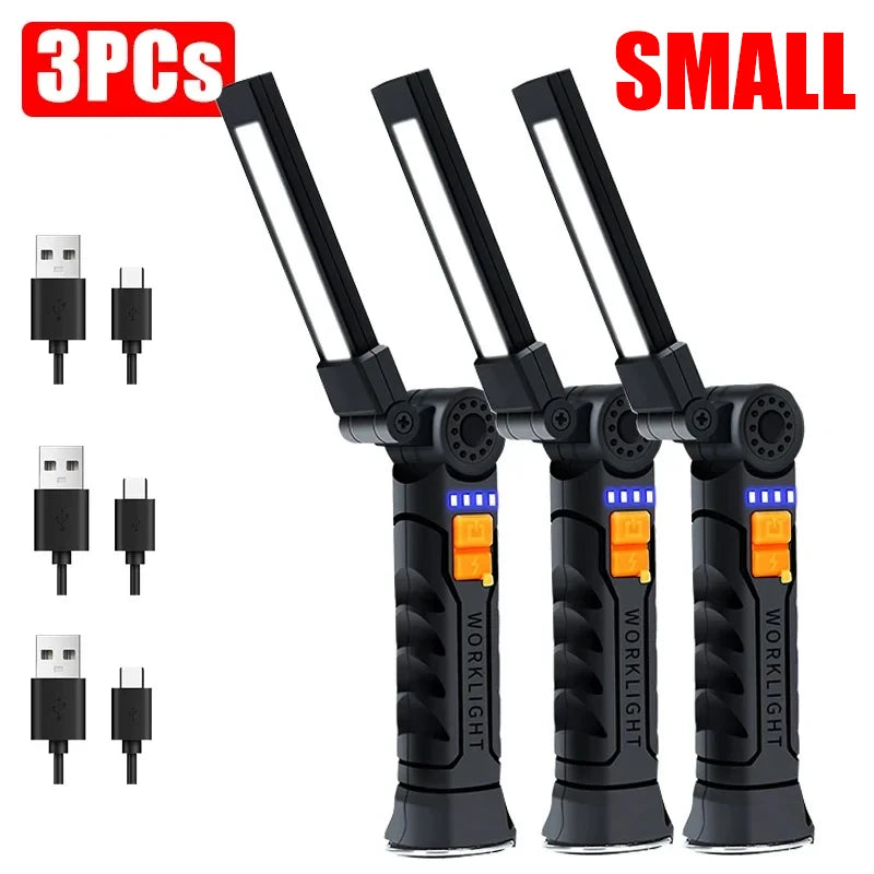 Rechargeable COB LED Work Light & Magnetic Flashlight