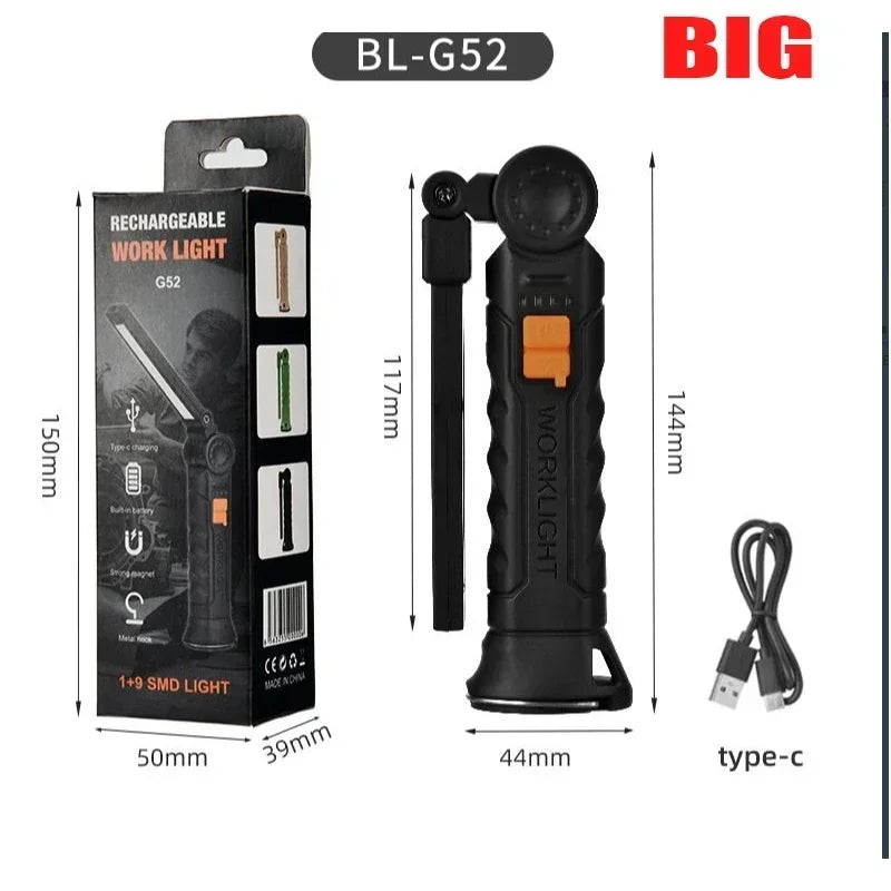 Rechargeable COB LED Work Light & Magnetic Flashlight