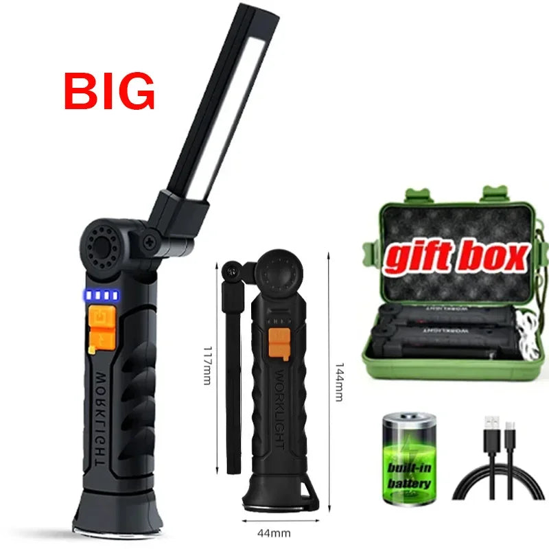 Rechargeable COB LED Work Light & Magnetic Flashlight